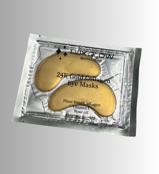 Lux Glow 24k Gold Eye Masks - BRANDED - 10 Pairs each box: BRANDED