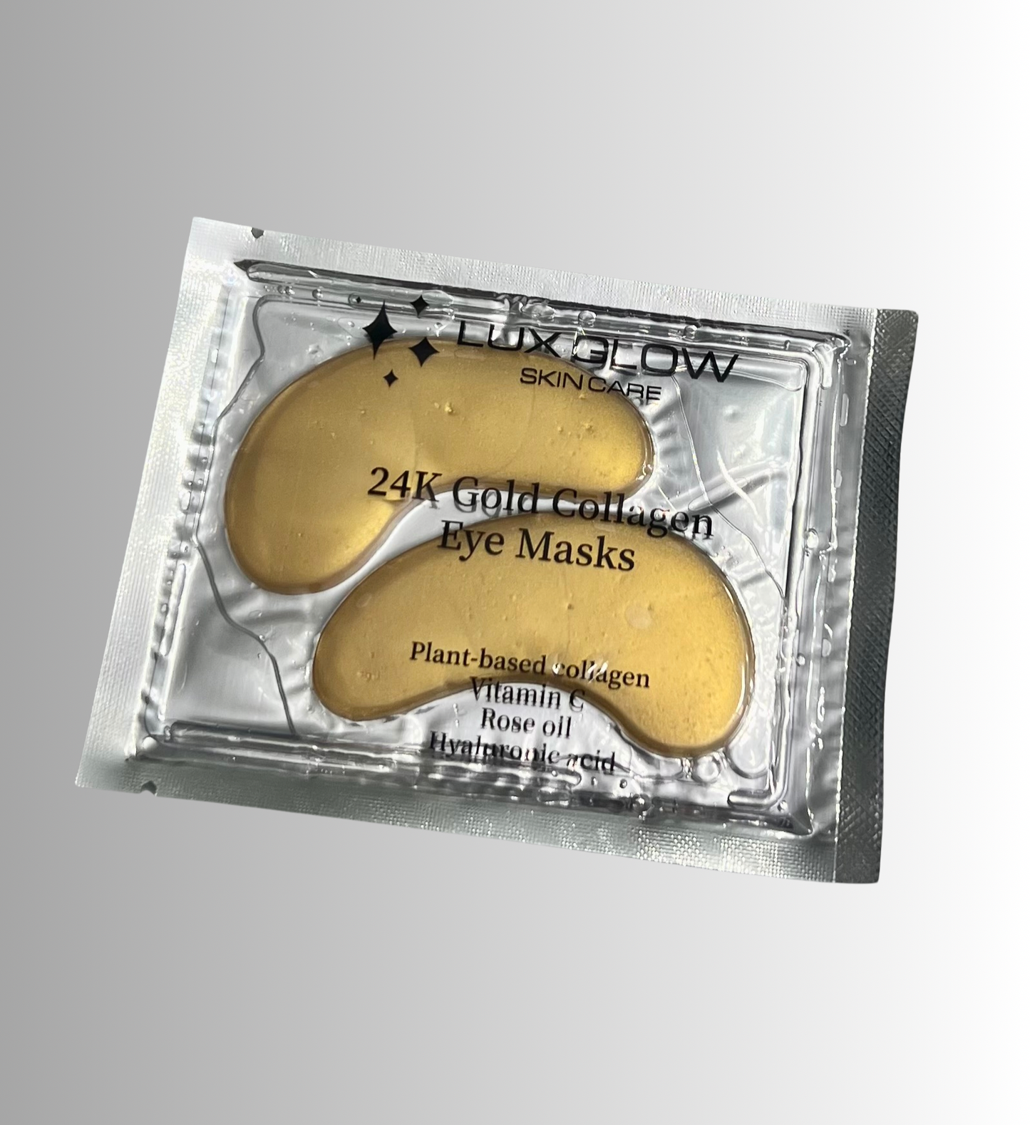 Lux Glow 24k Gold Eye Masks - BRANDED - 10 Pairs each box: BRANDED